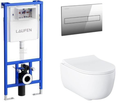 Унитаз с инсталляцией Allen Brau Priority 4.31002.20/8.9466.0.000.000.1 белый глянец