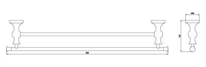 Полотенцедержатель двойной RUSH Crete, 5х60х12 см, цвет бронза, CR35532