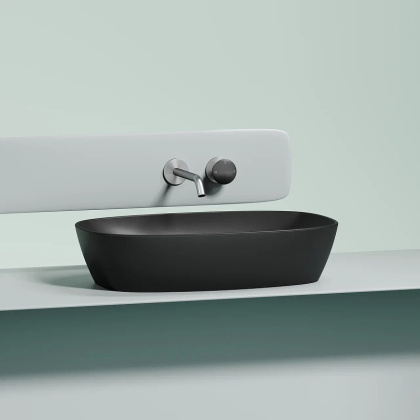 Умывальник чаша накладная овальная (цвет Черный Матовый) Element 600*380*138мм