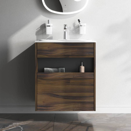 База под раковину с нишей и 1 ящиком, 60 см, дуб крафт, универсальная M8FFUX0601OF