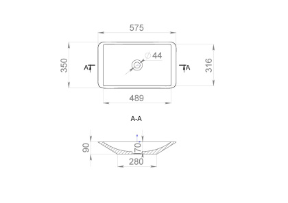 Раковина Salini CALLISTA 107 1101207SMRF S-Stone покраска по RAL полностью, накладная, матовая Раковина Salini CALLISTA 107 1101207SMRF S-Stone покраска по RAL полностью, накладная, матовая