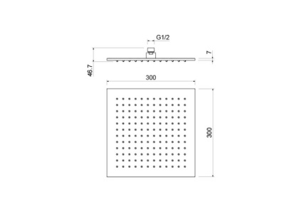 Квадратный верхний душ  300*300*7 мм AQUATEK AQ2078CR  Квадратный верхний душ  300*300*7 мм AQUATEK AQ2078CR