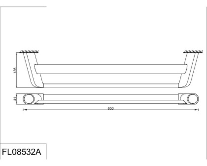 Полотенцедержатель двойной RUSH Flores, 4х65х13 см, FL08532A