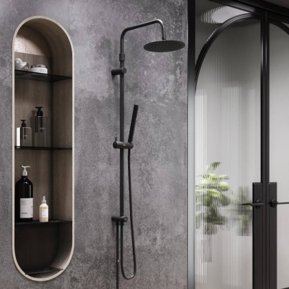 936000300 Scandinavian Pure душ.система: верх.душ 250 мм, ручн.душ 1 ф-ция, штанга 1050-1450, черный