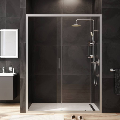 W90G-150-1-195MT Gem Solo Дверь душевая 150х195, стекло прозрачное, профиль матовый Хром