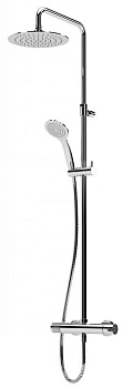 LEAF-CDA-25-L-01 Душевая стойка телескопическая, с верхним и ручным душем, верхний душ диаметр 250 мм , исполнение Хром