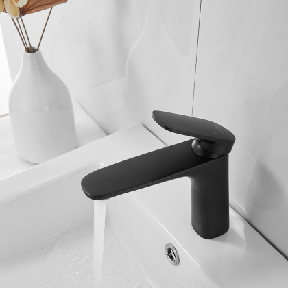 Смеситель для раковины латунь, черный S8501H