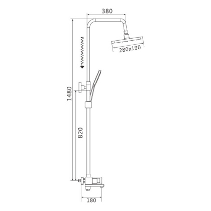 Душевая система Shevanik, латунь S9036 хром