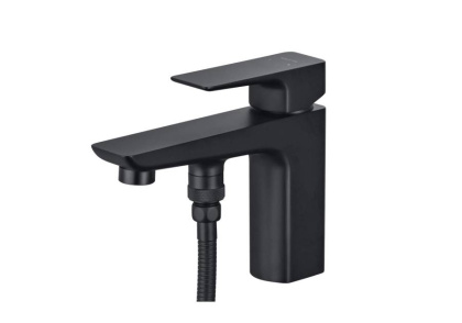 Смеситель врезной на борт ванны на 1 отв. AQUATEK, матовый черный AQ1044MB ВЕГА 