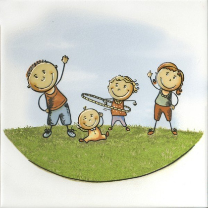 Декор "Аэробика" OS\A252\5009 Весёлые старты Белый (20см*20см*6,9мм) (10шт/0,4м2), шт