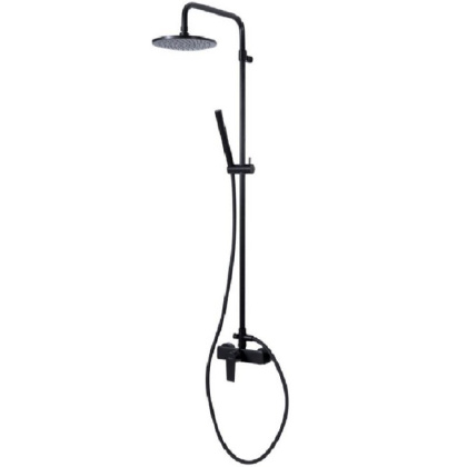 NAUTIC-CD-NOP Душевая колонна со смесителем для верхнего и ручного душа, исполнение черный матовый NAUTIC-CD-NOP Душевая колонна со смесителем для верхнего и ручного душа, исполнение черный матовый