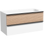 Тумба подвесная SANCOS Delta 995х445х500, c двумя ящиками оснащенными доводчиками,  дуб светлый/белый , арт. DL100W