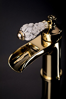 Смеситель для умывальника VOGUE CRYSTAL, золото_Комплект Смеситель для умывальника VOGUE CRYSTAL, золото_Комплект