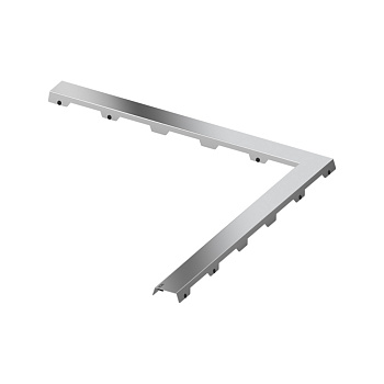 Декоративная панель TECEdrainline "steel II" нержавеющая сталь, глянец, для углового душевого канала 90°, 1000 х 1000