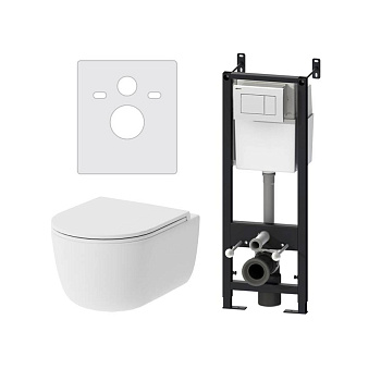 DX86.IS10101.1700 Инсталляция с клавишей Белый с подвесным унитазом Sirius безободк с сид м/лифт