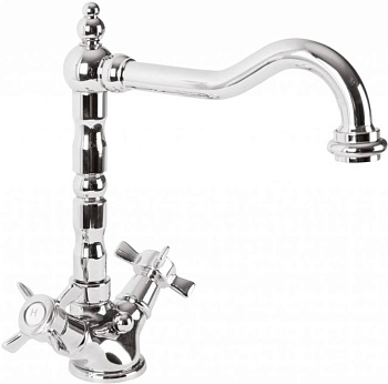 LORD-LS2-03/24 Смеситель для раковины с донным клапаном золото, ручки золото