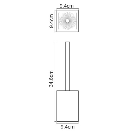 Щетка для унитаза Abens, 9,4х34,6х9,4 см, черная, K-3727