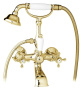 GOLF-VD-03/24-M Смеситель для ванны с ручным душем Исполнение: Золото 24 карат, Ручки: Золото 24 карат 