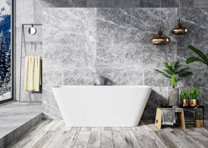 Ванна из искусственного камня Solid Surface 1700x800x600, CEZARES CZR-LINER-170-80-60-SSB