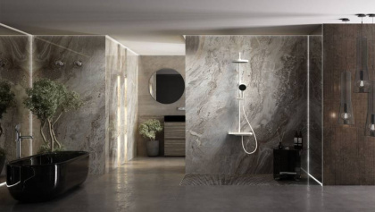 Душевая стойка Inspire VSFS-3I12TW термостатическая с изливом, 30см верх.душ, белый