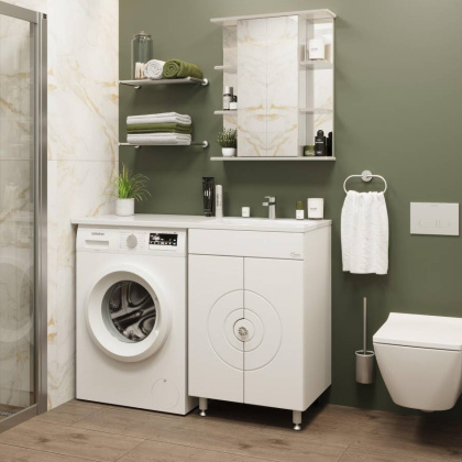 Тумба Onika Космос 60 напольная, под стиральную машину, белая (ум.Марсал 120)