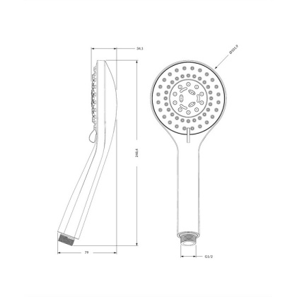 Душевая лейка OMNIRES YOSEMITE-RCR (хром)