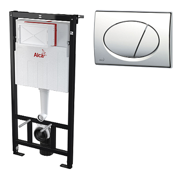 Инсталляция Alcaplast Sadromodul AM101/1120-3:1 RU M71-0001 для унитаза с клавишей смыва Хром глянец