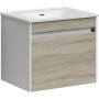 Тумба подвесная SANCOS Smart 590х450х500, c двумя ящиками оснащенными доводчиками, дуб бардолино/белый , арт. SM60E
