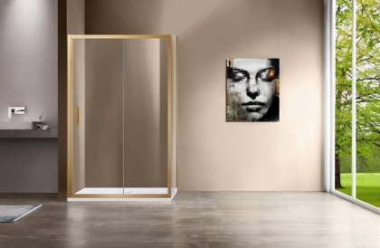 Душевой уголок Garda VSR-1G9012CLG, 1200*900, брашированное золото, стекло прозрачное