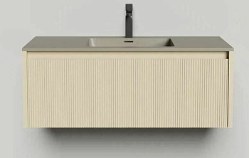 Подвесная тумба Domino 1000, эмаль, фрезерованный фасад, под встраиваемую раковину