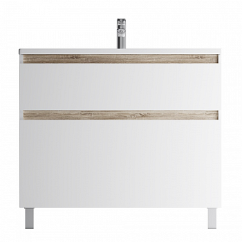 M85AFSX1002WG X-Joy, База под раковину, напольная, 100 см, 2 ящика, Белый глянец