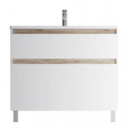 M85AFSX1002WG X-Joy, База под раковину, напольная, 100 см, 2 ящика, Белый глянец