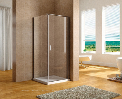 Душевая дверь Aquanet Cinetic 160, прозрачное стекло (AE12-N-80H190U-CT + AE12-F-80H190U-CT)