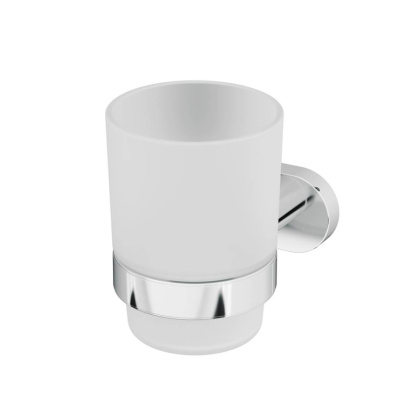Стеклянный стакан Sense L с настенным держателем, 9,6х7х11,2 см, белый, A7434300