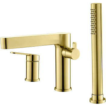 DELTA Смеситель на борт ванны с ручным выдвижным душем, брашированное золото, DEL-BVD3-BORO DELTA Смеситель на борт ванны с ручным выдвижным душем, брашированное золото, DEL-BVD3-BORO