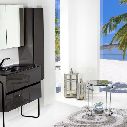 Пенал Vallessi 120*35*28,5cm Антрацит глянец 836-A glossy Boheme