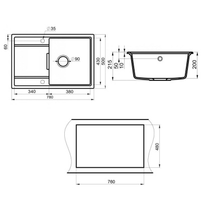 Мойка кухонная Point Лаура 78 PN3005B, черный Мойка кухонная Point Лаура 78 PN3005B, черный