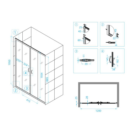 Душевая дверь RGW Passage PA-11 120 01081112-21 профиль Хром стекло матовое-сатинат