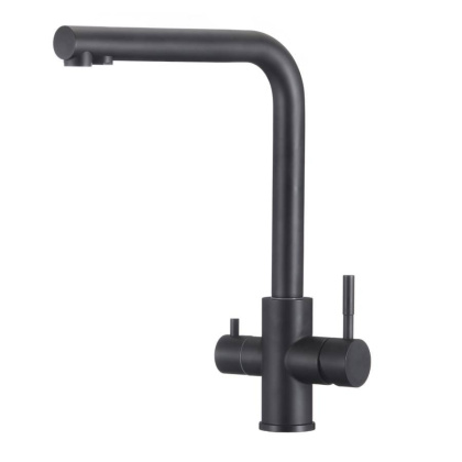 Смеситель ЧЕРНЫЙ д/кухни с каналом для питьевой воды нерж. BALEAR,арт.13450BLB