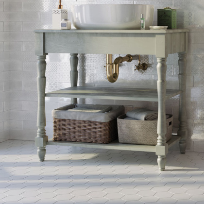 Керамическая мозаика Hexagon Big White Matt 95x110, Geometry