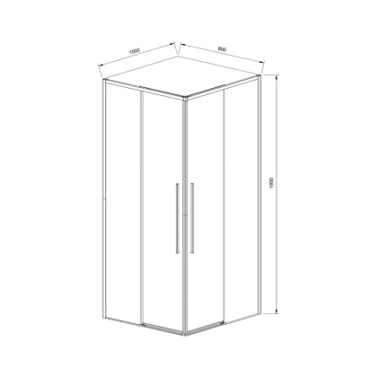 Душевой уголок Slim-N VSS-4SN8010CL, 1000*800, хром, стекло прозрачное