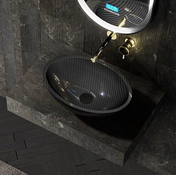 Раковина накладная карбоновая ABBER Karbon AK2042 черная Раковина накладная карбоновая ABBER Karbon AK2042 черная