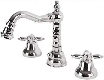 NOSTALGIA-BBS2-03/24 Смеситель на биде на три отверстия с донным клапаном золото, ручки золото