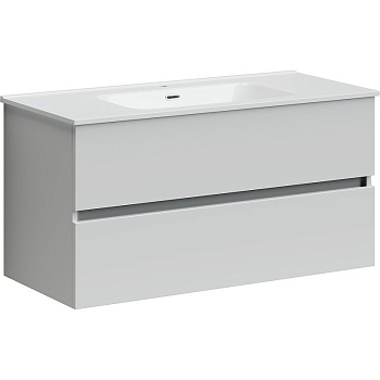 Тумба подвесная SANCOS Urban 990х450х550, c двумя ящиками оснащенными доводчиками, белый глянец , арт. UR100W