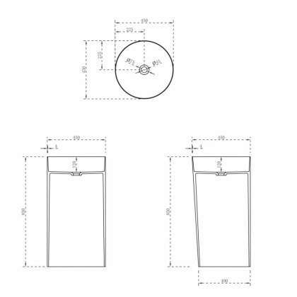 Раковина отдельностоящая ABBER Stein AS2506 белая матовая Раковина отдельностоящая ABBER Stein AS2506 белая матовая