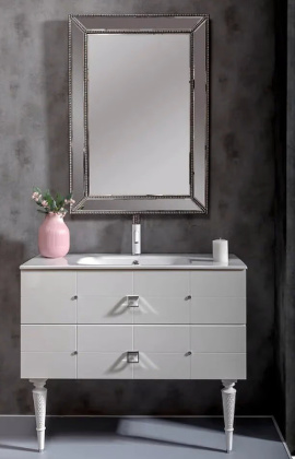 Тумба Piazza 100 белая + Хром_Комплект 841-100-WCR Boheme Тумба Piazza 100 белая + Хром_Комплект 841-100-WCR Boheme