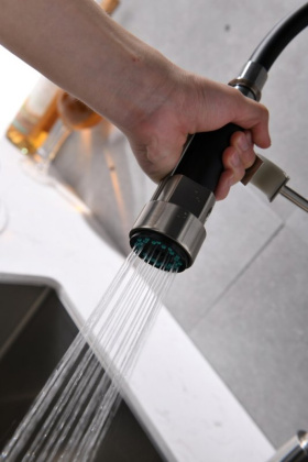 Смеситель для кухни с поворотным и гибким изливом, нержавеющая сталь, исполнение сатин BB-LAM50-IN Смеситель для кухни с поворотным и гибким изливом, нержавеющая сталь, исполнение сатин BB-LAM50-IN