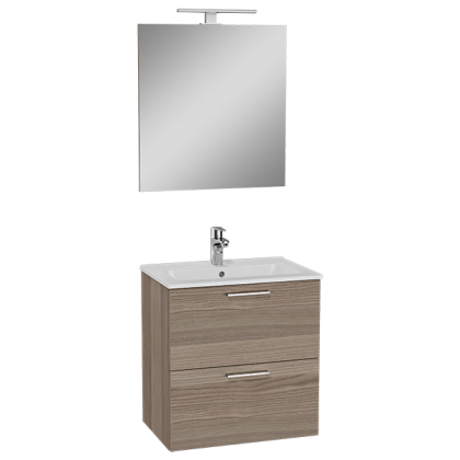 Mia комплект мебели 60 см с ящиками (тумба, раковина, зеркало c подсветкой), кордоба Mia комплект мебели 60 см с ящиками (тумба, раковина, зеркало c подсветкой), кордоба