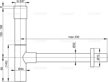 Сифон для умывальника DN32 DESIGN, цельнометаллический, массивный Сифон для умывальника DN32 DESIGN, цельнометаллический, массивный