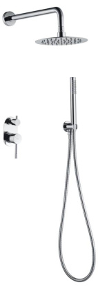 Смеситель встроенный + верхний+ ручной душ, Uno. Хром Смеситель встроенный + верхний+ ручной душ, Uno. Хром